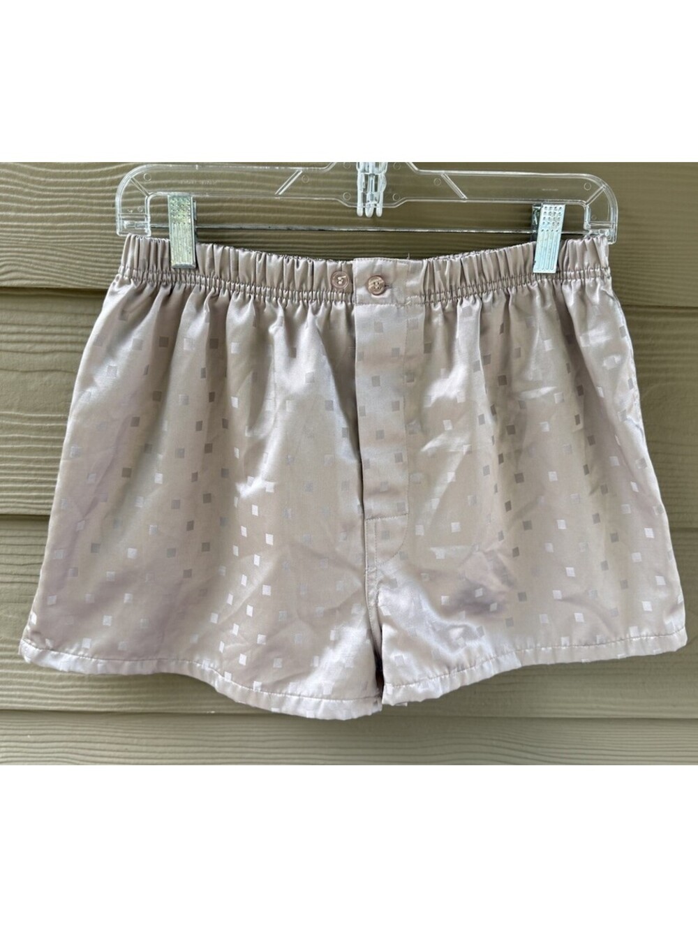 Vintage Christian Dior Monsieur Men's Beige Satin Boxer Shorts Size M